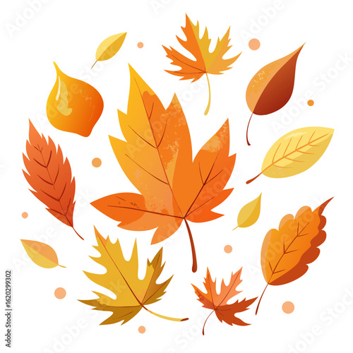Flying Autumn Leaves Vector