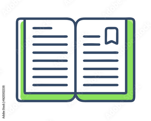 Open Book Icon - Simple Diary Illustration