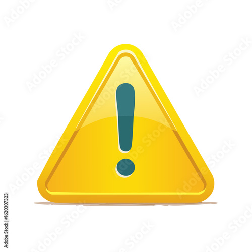 Yellow triangle caution sign with exclamation point displaying general hazard warning on black background