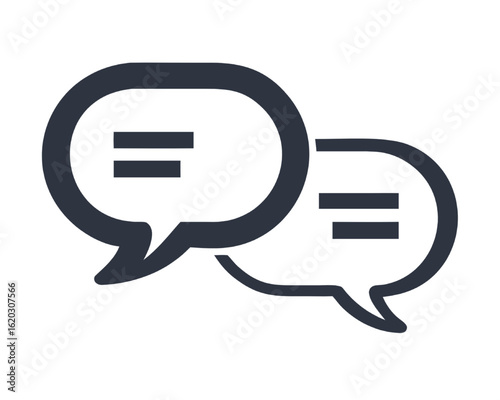Simple Dark Chat Bubbles Icon for Communication and Messaging Apps
