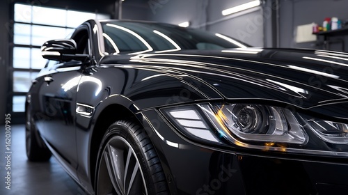 Black Luxury Car Detailing Garage Showroom.