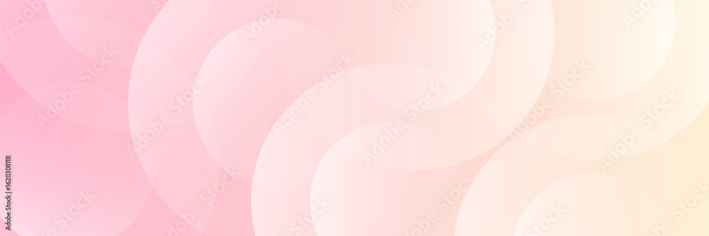 Obraz premium Minimalist banner background pastel colorful pink and yellow gradations. Circle effect style modern