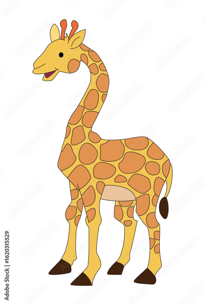 Fototapeta premium The giraffe is smiling vector illustration