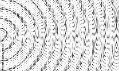 3D wavy overlay background with ripple effect. Grid surface with particle. Vector illustration for cover, card, postcard, interior design, banner