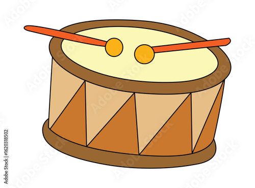 Beautiful drum isolated on white background