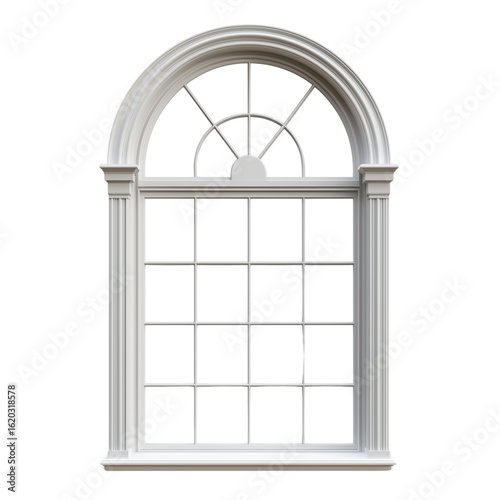 Elegant White Window Frame Isolated for Design Projects