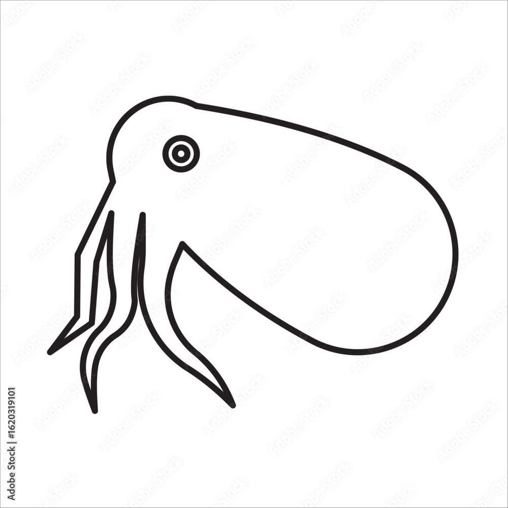 Obraz premium Squid icon outline vector