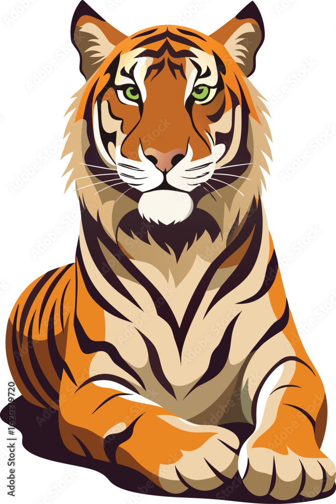 Fototapeta premium High resolution tiger resting artwork.