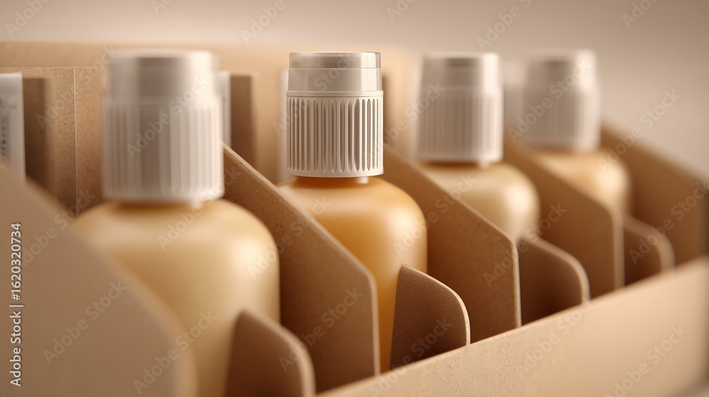 Obraz premium EcoFriendly Skincare Bottles Packaging Mockup.