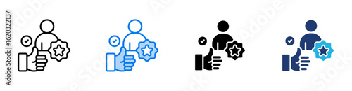 Endorsement icon set multiple style collection