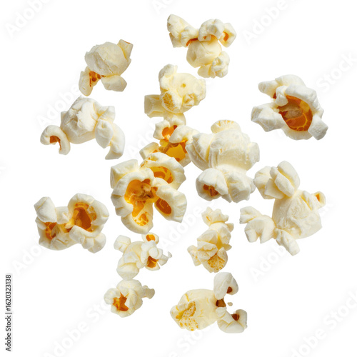 popcorn PNG. Popcorn kernels in various popped shapes and sizes.