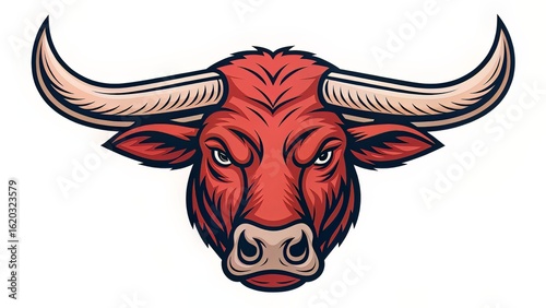 Hand-drawn bull head with expressive lines, ideal for sports logos or bold rustic themes