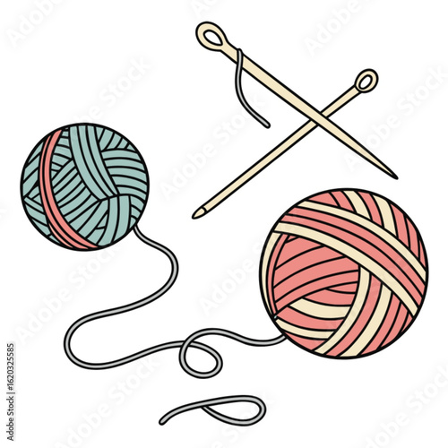 knitting needles and yarn