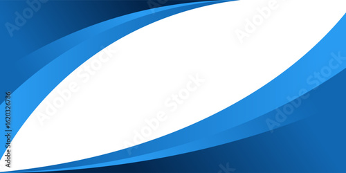 Blue Curved Abstract Business Background with White Space for Corporate Banner or Presentation