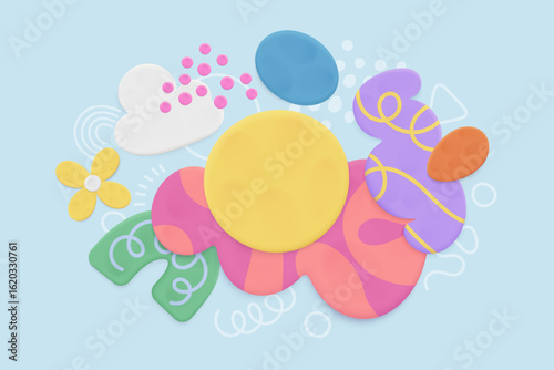 Realistic 3D Clay Style Illustration