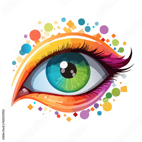 Colorful Imagination Eye Icon Isolated on a Transparent Background
