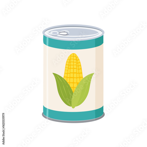 Can of Corn Isolated on a T...