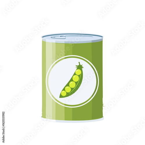Can of Peas Isolated on a Transparent Background 