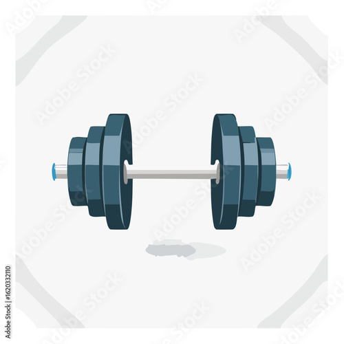 Barbell weightlifting gym equipment fitness strength workout power exercise vector illustration