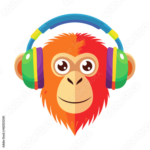 Colorful Monkey Listening t...