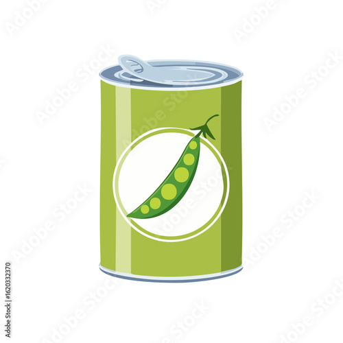Can of Peas Isolated on a T...