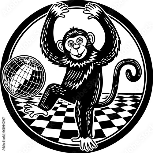 Whimsical black silhouette of a fictional flying squirrel with bat like wings and a bushy tail
