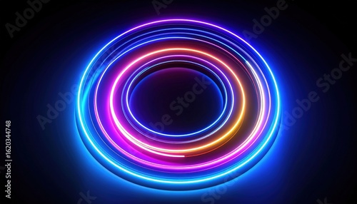 Multicolor Neon Circle Background Design