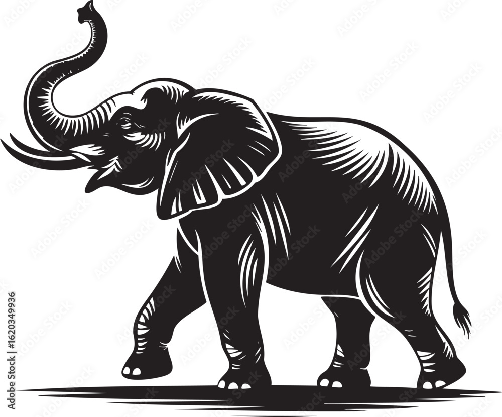 Fototapeta premium Majestic African elephant artwork with powerful presence for conservation projects and wildlife campaigns design