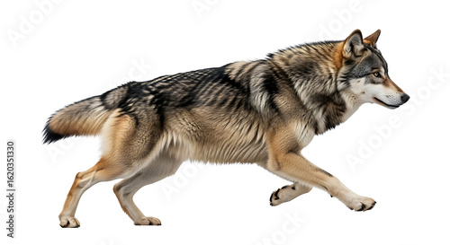 Wolf running isolate on transparent background