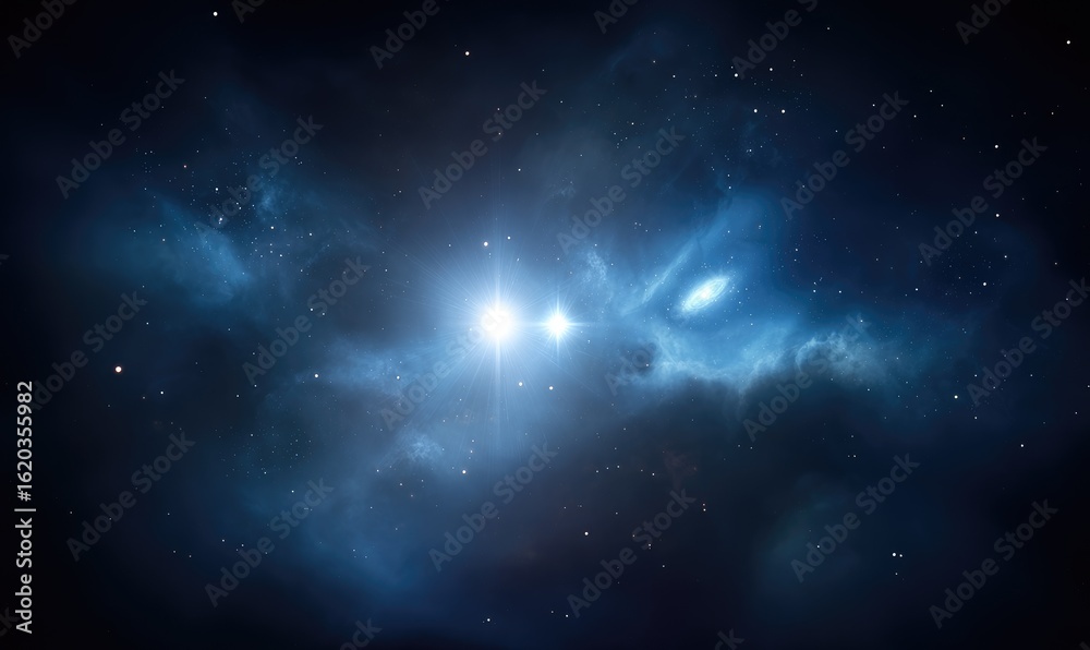 Obraz premium Deep space nebula with bright star