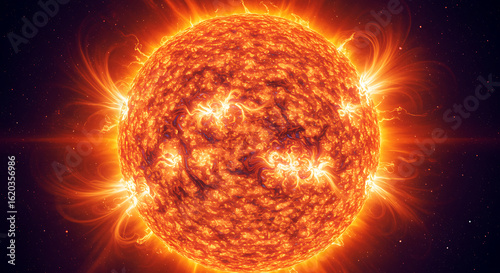 Intense Solar Flare A Close-Up View of the Sun's Surface