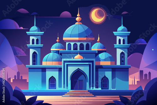 mosque at night