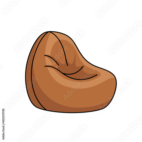 Brown bean bag chair illustration