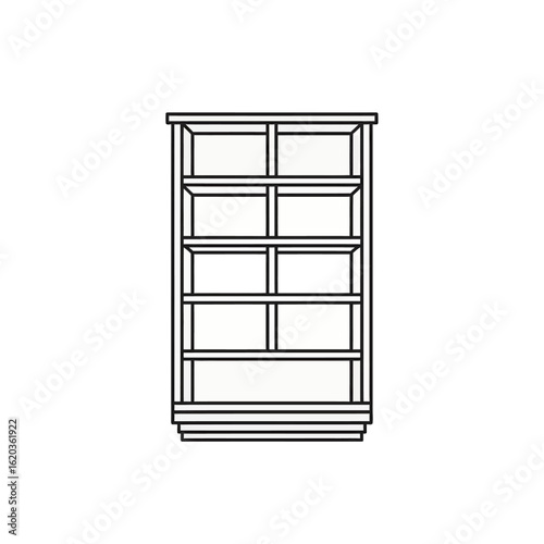Simple Bookshelf Line Art