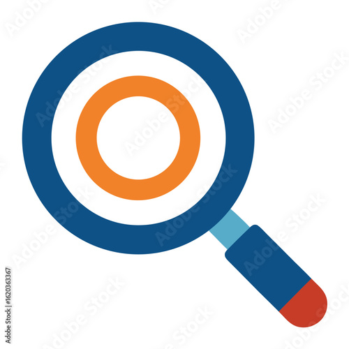 Magnifying glass icon for search and exploration isolated on white background