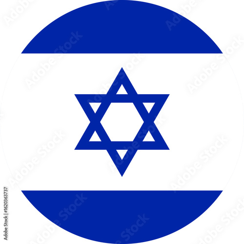 Israel flag illustrator national of round