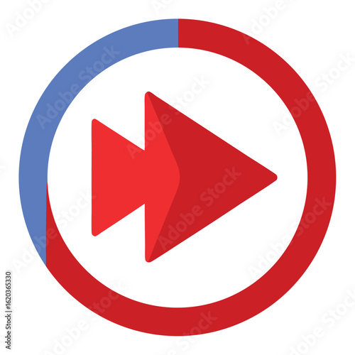 Red double arrow in a circle isolated on white background Free Download Red double arrow in a circle isolated on white background - GFXLoad