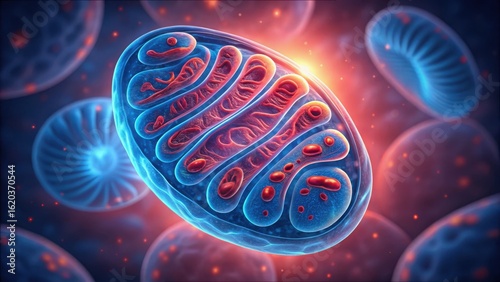 High-Resolution Image of Mitochondria Inside a Cell Structure