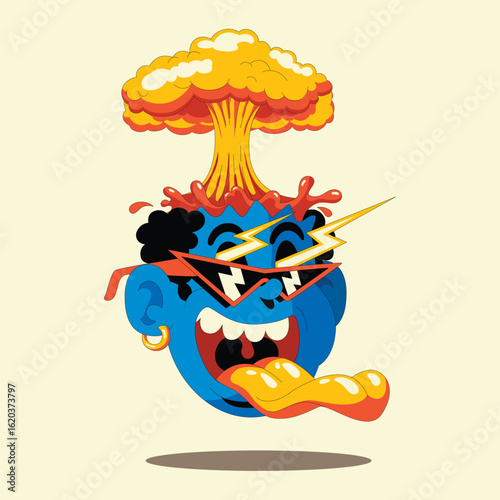 head exploding cartoon illustration