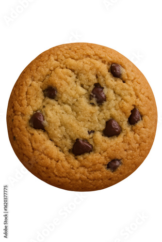 Wallpaper Mural Single chocolate chip cookie isolated on white background top view Torontodigital.ca