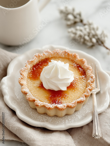 Miniature pie tart with cream