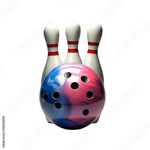 bowling ball and pins