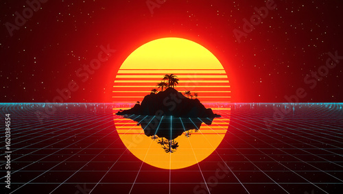 Creative arrangement of the word horny spelled out with white block letters and a small heart symbol on a vibrant red background