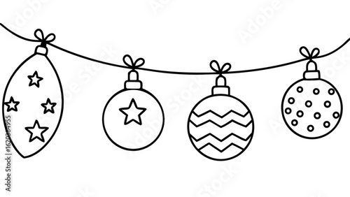 Happy Christmas Decor Continuous One Line Art for Faith-Based Holiday Design