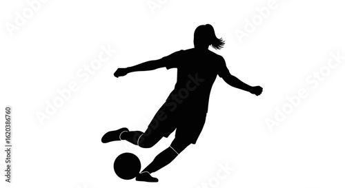 Dynamic Professional Female Football/Soccer Player in Action