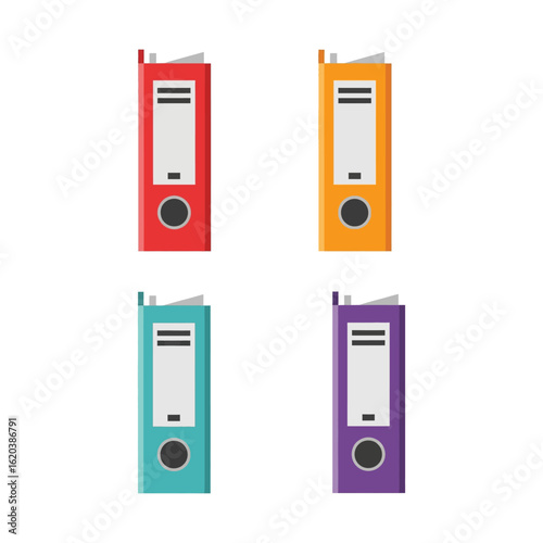 Collection of colorful file folders for document organization and office supplies.