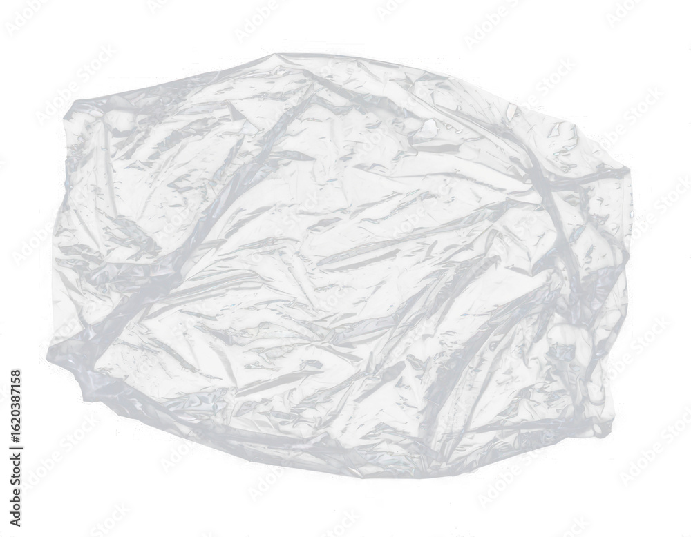 Fototapeta premium Crumpled transparent plastic wrap