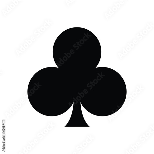 Vector art of club playing card suit symbol isolated on white background