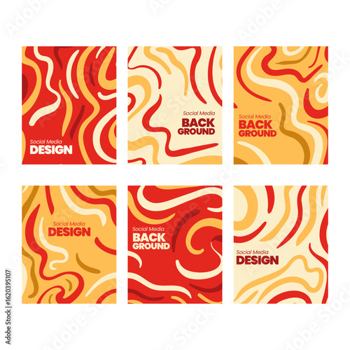 Warm Tone Wavy Swirls Abstract Backgrounds