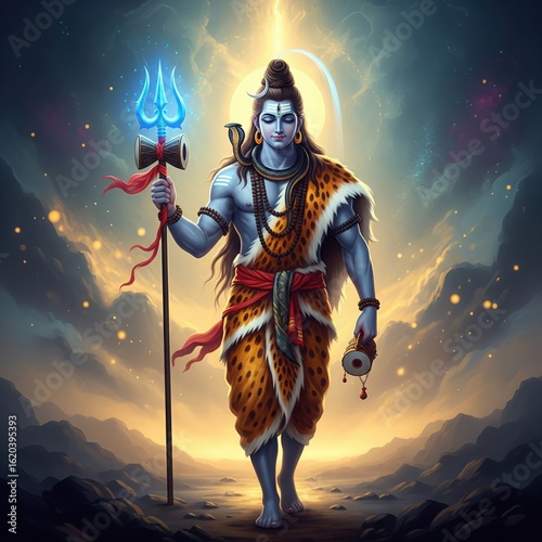 Shiva Walking with Glowing Third Eye – Mahadev 4K HD Wallpaper Background for PC & Desktop